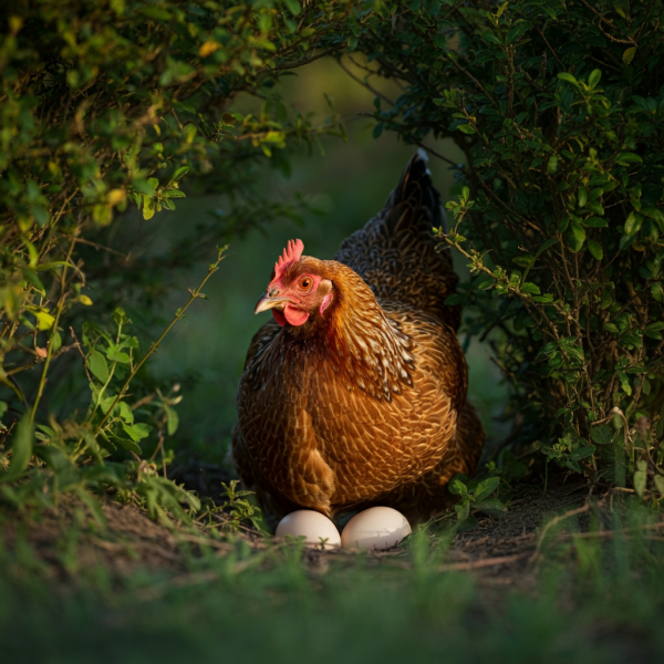 Chicken nest in the wild